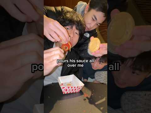 strangers sneak up on me eating corn dog in 1 bite #short thumbnail