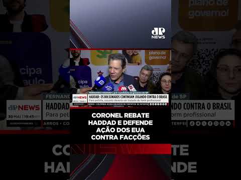 Coronel rebate Haddad e defende ação dos EUA contra facções #shorts thumbnail