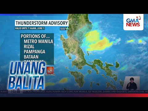 Thunderstorm advisory (valid until 7:46am, June 1, 2026) | Unang Hirit thumbnail