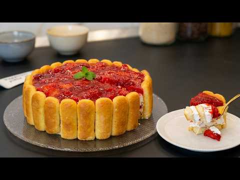 TORTA  FREDDA ALLE FRAGOLE  🍓 DELIZIOSA IN  POCHI MINUTI ! Facilissima e Buonissima! thumbnail