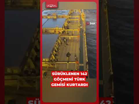 Akdeniz'de botla sürüklenen 142 göçmen Türk gemisi tarafından kurtarıldı #shorts #akdeniz thumbnail