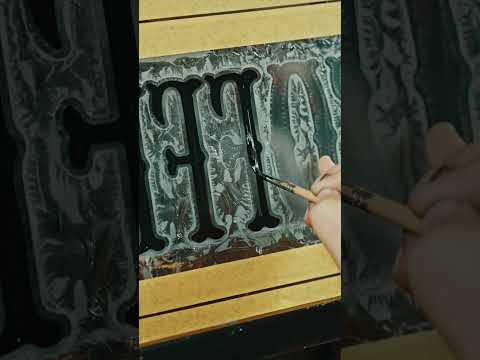"COFFEE" — Gold Leaf Glass Sign #art #shorts thumbnail