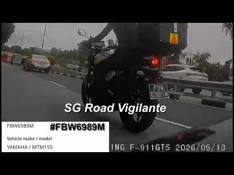13may2026 p plate #FBW6989M yamaha 155  going straight on a turn left lane cut over chervon markings thumbnail