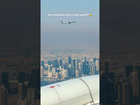 Epic parallel takeoff with Qatar 777🤩 thumbnail