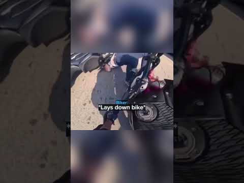 Unaware Biker Gets Stuck In A Weird Situation... thumbnail