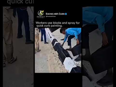 The Fastest Curb Painting Trick You'll Ever See! 🎨🚧 thumbnail