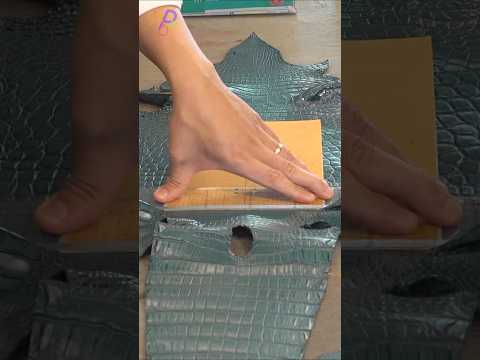 Satisfying: Slicing Real Crocodile Leather ✨ thumbnail