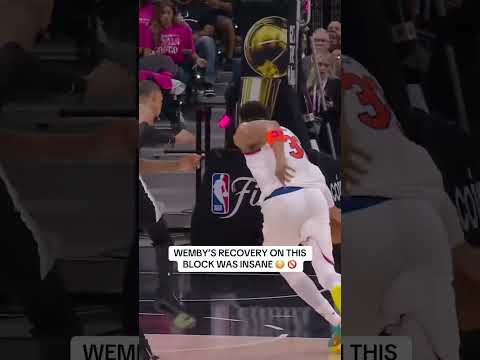 Wemby hustles to get in position and make the block 🏆 thumbnail