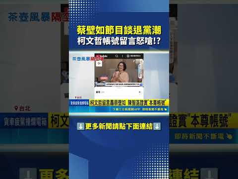民眾黨鬧內鬨!? 蔡壁如.楊寶楨批黨內霸凌文化｜三立新聞網 SETN.com thumbnail
