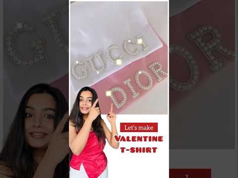 DIY t-shirt for Valentines Day ? #crafteraditi #handmade #DIY #valentineDIY #shorts @CrafterAditi thumbnail