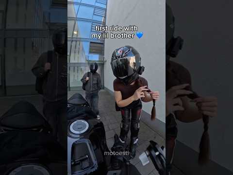 First ride with my brother 😭💅 #fyp #viral #motorcycle #biker #explore thumbnail