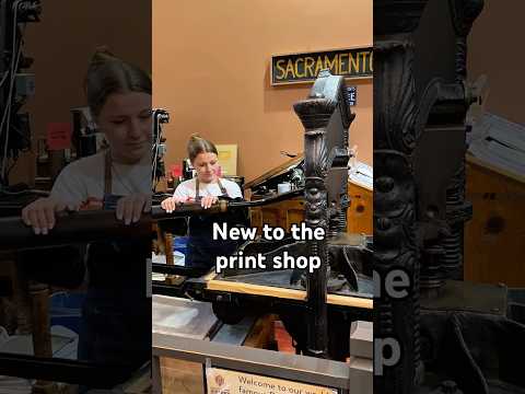 Printing a 130 year old woodcut as an introduction to the print shop at the Sac History Museum thumbnail