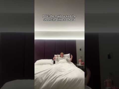 Why is it so tight?? #hotel #funny #comedy #pov #bed thumbnail