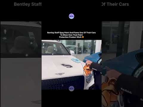 Bentley Staff Spay Paint And Flame One Of Their Cars To Show How Their Paint Protection Product Work thumbnail