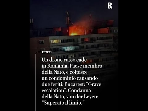 Un drone è precipitato su un edificio residenziale nella città di Galai, in Romania thumbnail