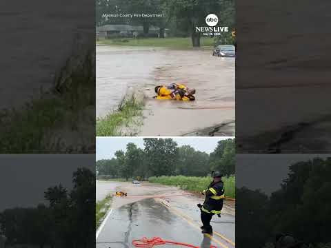 Baby deer rescued from flood waters in Indiana thumbnail