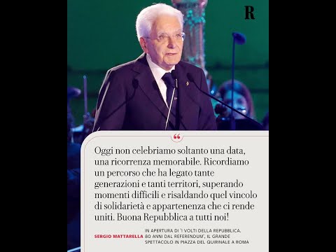 Il presidente Mattarella in apertura di 'I volti della Repubblica. 80 anni dal referendum' thumbnail