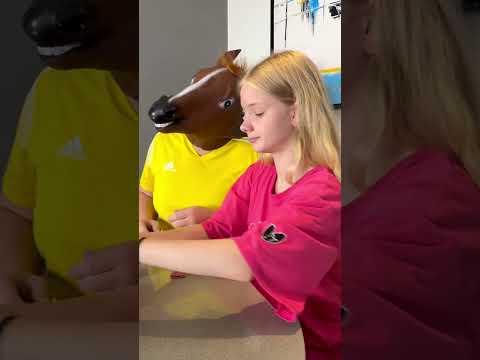 The horse is nervous. A big tongue laughs 😁 thumbnail