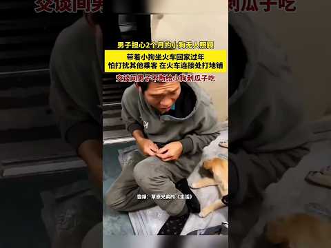 ?? 男子火车打地铺喂狗 ?? Guardian on the Floor: Man Sleeps in Train Corridor for His Puppy thumbnail