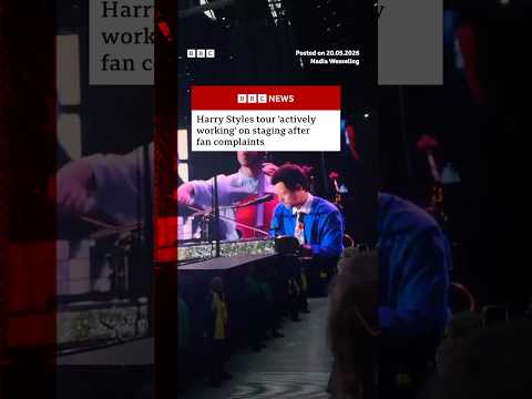 Harry Styles tour 'actively working' on staging after fan complaints. #BBCNews thumbnail