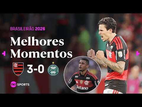 PEDRO DÁ PASSE GENIAL E SAMUEL LINO ACABA COM O JOGO | FLAMENGO 3 X 0 CORITIBA | MELHORES MOMENTOS thumbnail