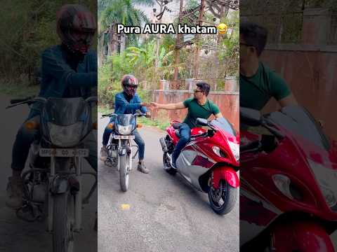 Pura HAYABUSA ka AURA khatam kardia😂 #farazstuntrider #hayabusa #superbike #bikers #bike thumbnail