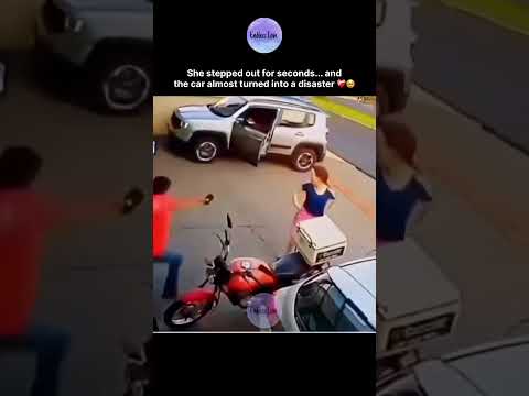 She stepped out for seconds... and the car almost turned into a disaster ❤️‍🩹🥹 thumbnail