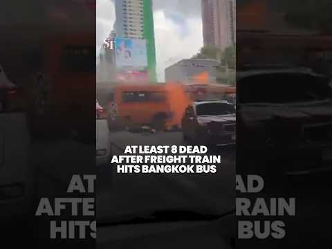 At least 8 dead after freight train hits Bangkok bus near Makkasan Station thumbnail