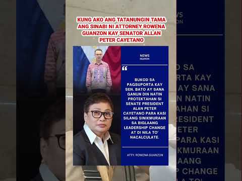 Attorney Rowena Guanzon sa pagprotekta kay Senator Allan Peter Cayetano bilang senate president. thumbnail