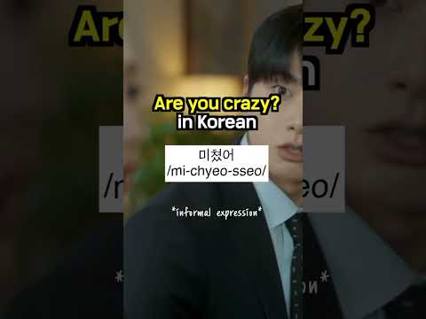 how to to say " Are you crazy " in korean ?? #koreanlearning #koreanlanguage#kdrama  #koreanlessons thumbnail