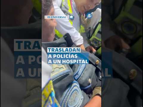 Dos policías quedan lesionados en enfrentamientos con la CNTE en la SEP #shorts thumbnail