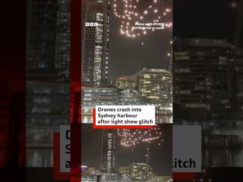 Drones crash into Sydney harbour after light show glitch. #Australia #BBCNews thumbnail