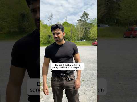 Elektrikli araba aldın ve sanayideki ustanla karşılaştın. #yüzdeiki #shorts #short #funny thumbnail