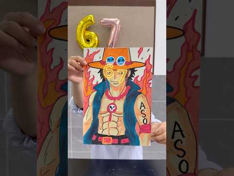Tip for Quickly Drawing Ace from One Piece Using Number 67 🔥 #shorts #onepiece #drawing thumbnail