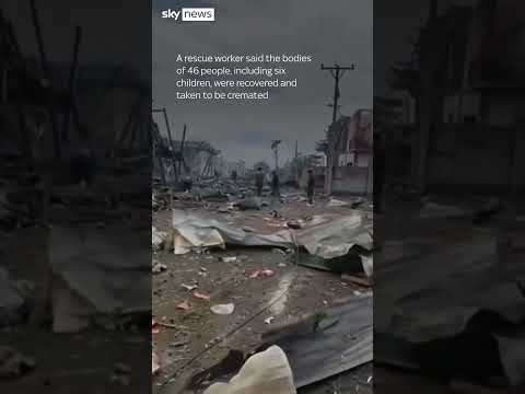 At least 46 killed after explosion at building storing explosives in Myanmar thumbnail