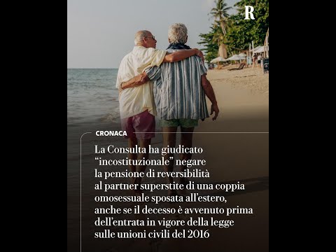 La Consulta ha giudicato “incostituzionale” negare la reversibilità a una coppia omosessuale thumbnail