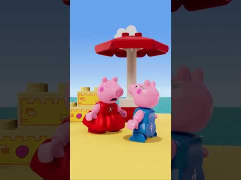 Peppa's Sandcastle DISASTER ⛱️🌊 #PeppaPig #Shorts #Summer #LEGODUPLO thumbnail