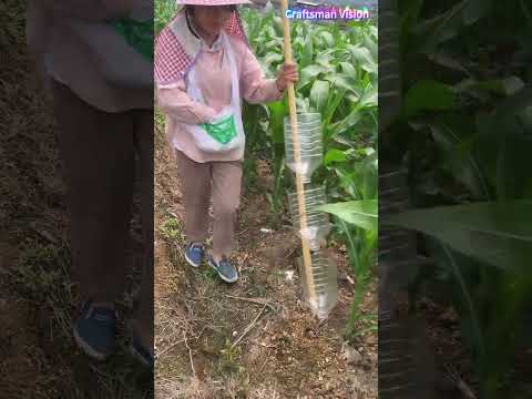 Self-made crop fertilizer applicator that eliminates bending over thumbnail