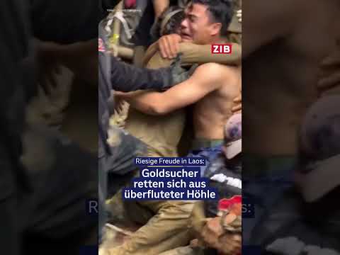 Riesige Freude in Laos: Goldsucher retten sich aus überfluteter Höhle thumbnail