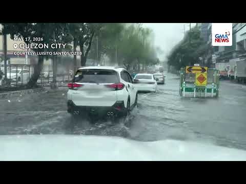 Bahagi ng Quezon City, binaha dahil sa malakas na ulan | GMA News thumbnail