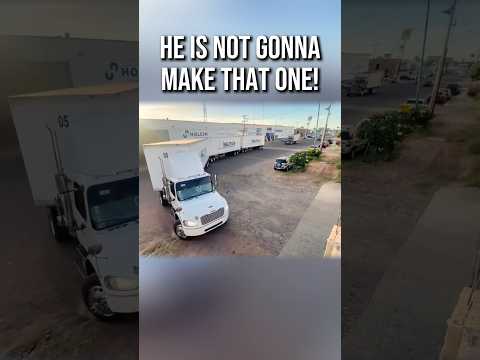 Making turn on a semi truck with three trailers #trucking #cdl thumbnail