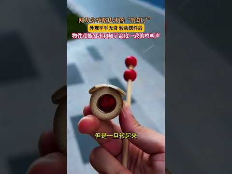 网友分享路边买的“竹知了”，外观平平无奇，转动摆件后物件竟能发出和知了高度一致的鸣叫声 thumbnail