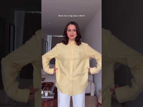 How to crop your shirt 💛 | A must-save way to tuck-in so it will stay all day 🤯 #shorts thumbnail
