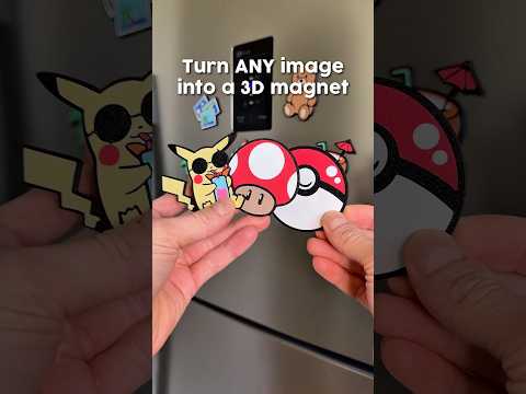 Turn any image into a 3D magnet #3dprint #3dprinting #3dprinted #bambulab #bambulabP2S #pokemon thumbnail