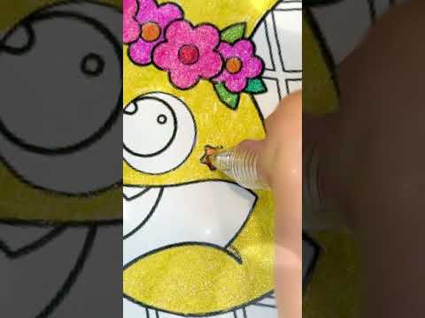 Let’s paint Baby Shark with glitters ✨ #learntodraw #diy thumbnail