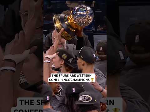 The Spurs hoist the Oscar Robertson Trophy as the 2025-26 Western Conference champions 🏆 thumbnail