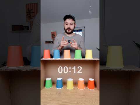 لعبة الاكواب الملونة 😃 #shorts thumbnail