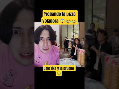 Probando la pizza voladora 😱😂😂 - Hey Crispin #humor thumbnail