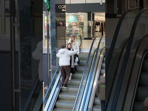 Stranger Reacts to Our Escalator Prank 😱 #shorts #viral thumbnail