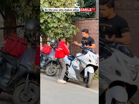 SUPERBIKER surprises delivery boy♥️#farazstuntrider #superbikes #hayabusa #bike #bikers thumbnail